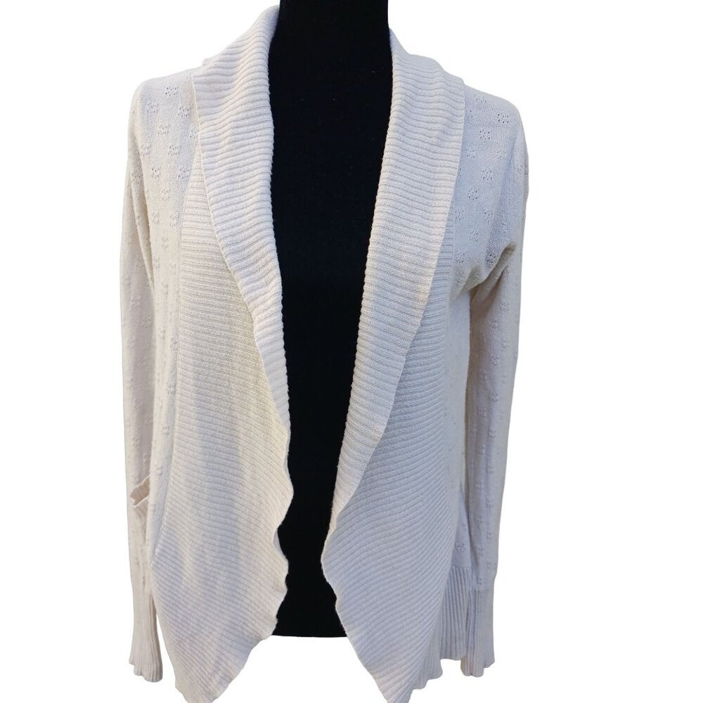 Kimchi Blue Womens Eyelet Detail Lightweight Soft Sz Small Open Cardigan Pockets